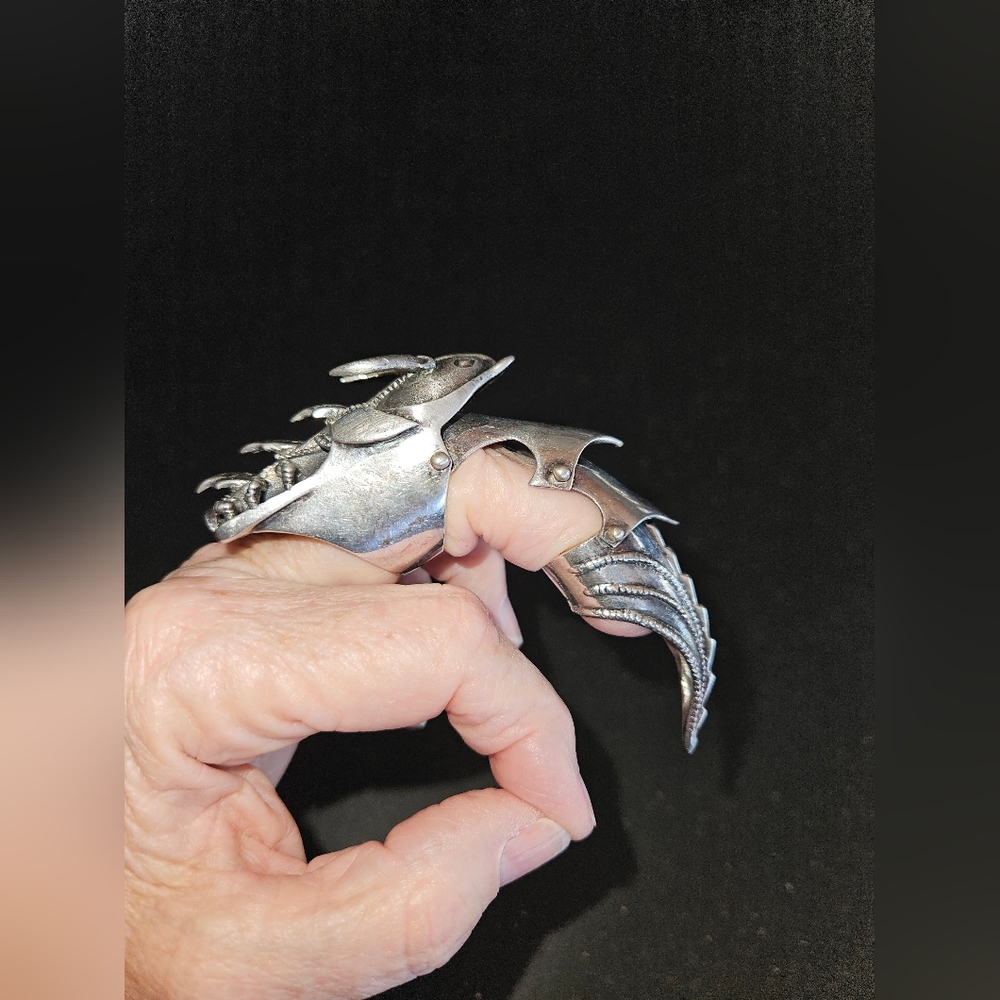 Sterling Silver Armor Claw Ring - Statement Acces… - image 3